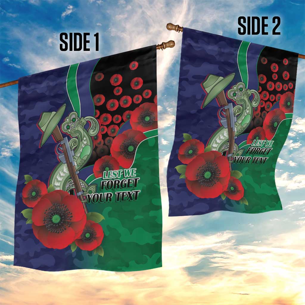 New Zealand Warriors ANZAC Personalised Garden Flag Lest We Forget Poppy Camo