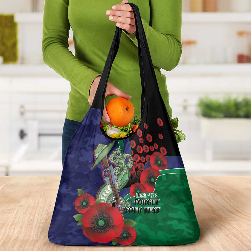 New Zealand Warriors ANZAC Personalised Grocery Bag Lest We Forget Poppy Camo