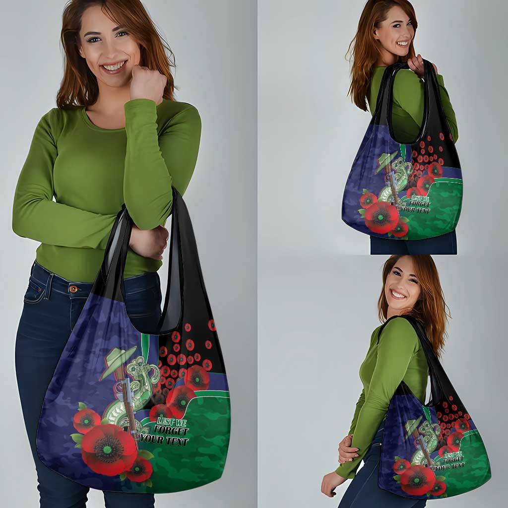 New Zealand Warriors ANZAC Personalised Grocery Bag Lest We Forget Poppy Camo