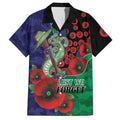 New Zealand Warriors ANZAC Personalised Hawaiian Shirt Lest We Forget Poppy Camo