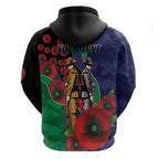 New Zealand Warriors ANZAC Personalised Hoodie Lest We Forget Poppy Camo