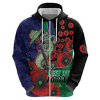 New Zealand Warriors ANZAC Personalised Hoodie Lest We Forget Poppy Camo