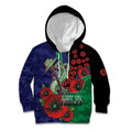 New Zealand Warriors ANZAC Personalised Kid Hoodie Lest We Forget Poppy Camo