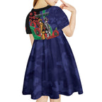 New Zealand Warriors ANZAC Personalised Kid Short Sleeve Dress Lest We Forget Poppy Camo