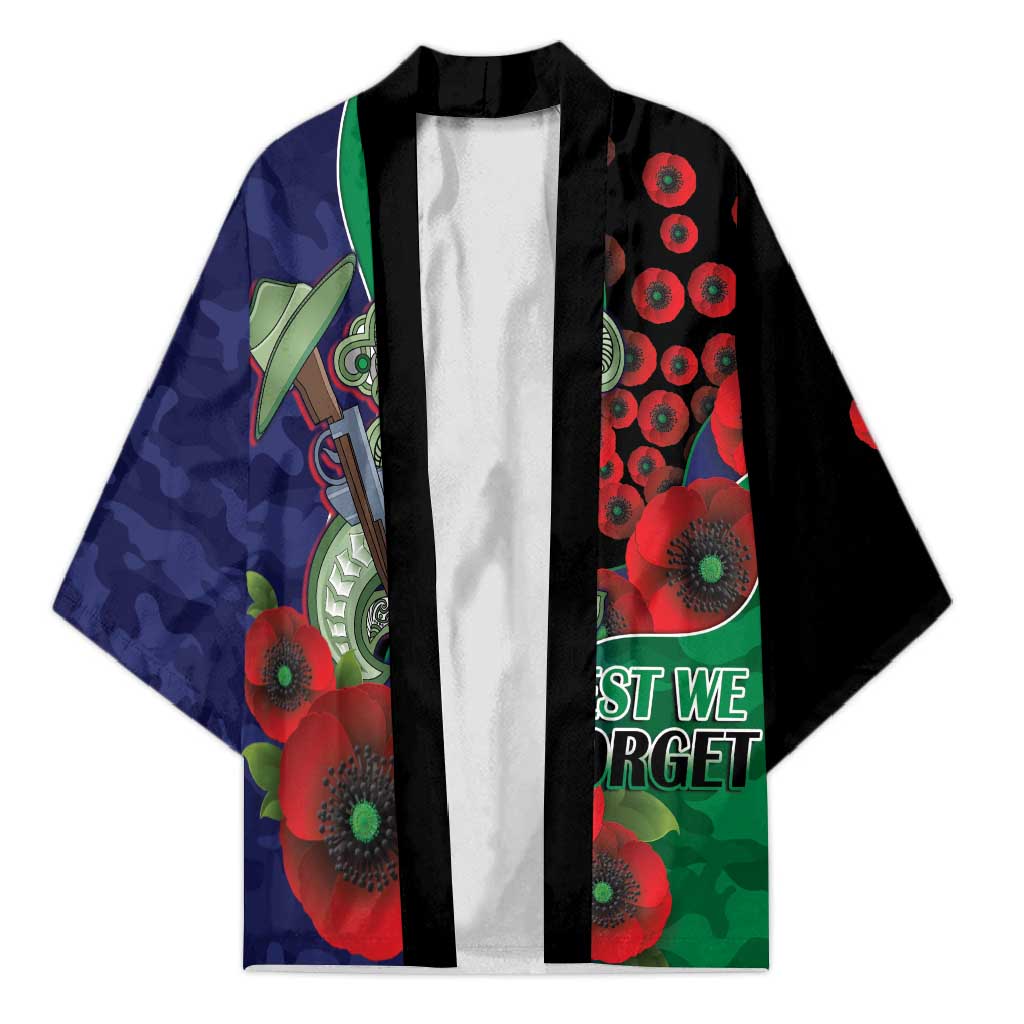 New Zealand Warriors ANZAC Personalised Kimono Lest We Forget Poppy Camo