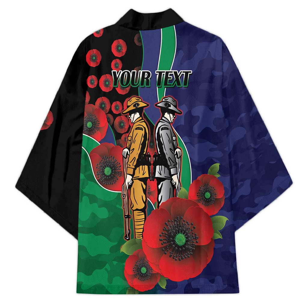 New Zealand Warriors ANZAC Personalised Kimono Lest We Forget Poppy Camo