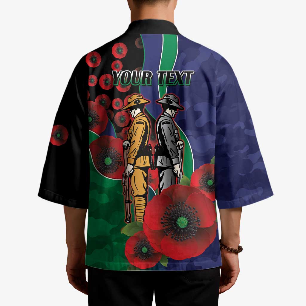 New Zealand Warriors ANZAC Personalised Kimono Lest We Forget Poppy Camo