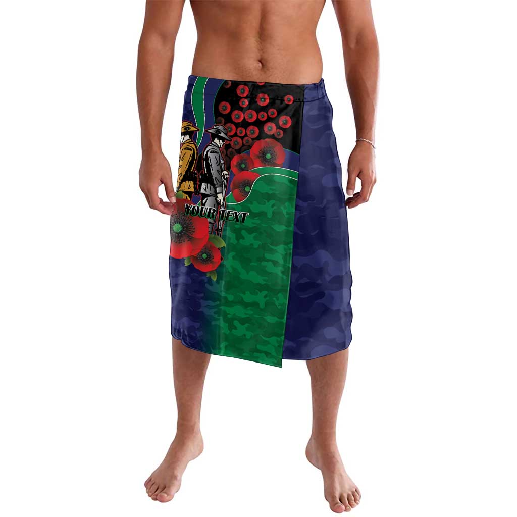 New Zealand Warriors ANZAC Personalised Lavalava Lest We Forget Poppy Camo
