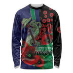 New Zealand Warriors ANZAC Personalised Long Sleeve Shirt Lest We Forget Poppy Camo
