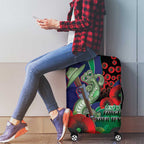 New Zealand Warriors ANZAC Personalised Luggage Cover Lest We Forget Poppy Camo