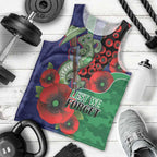 New Zealand Warriors ANZAC Personalised Men Tank Top Lest We Forget Poppy Camo