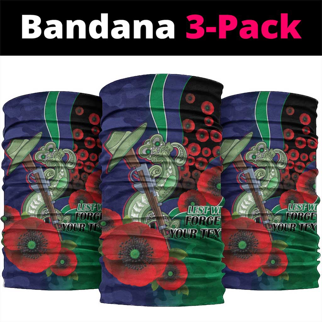 New Zealand Warriors ANZAC Personalised Neck Gaiter Lest We Forget Poppy Camo