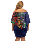 New Zealand Warriors ANZAC Personalised Off Shoulder Short Dress Lest We Forget Poppy Camo