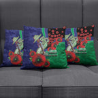 New Zealand Warriors ANZAC Personalised Pillow Cover Lest We Forget Poppy Camo