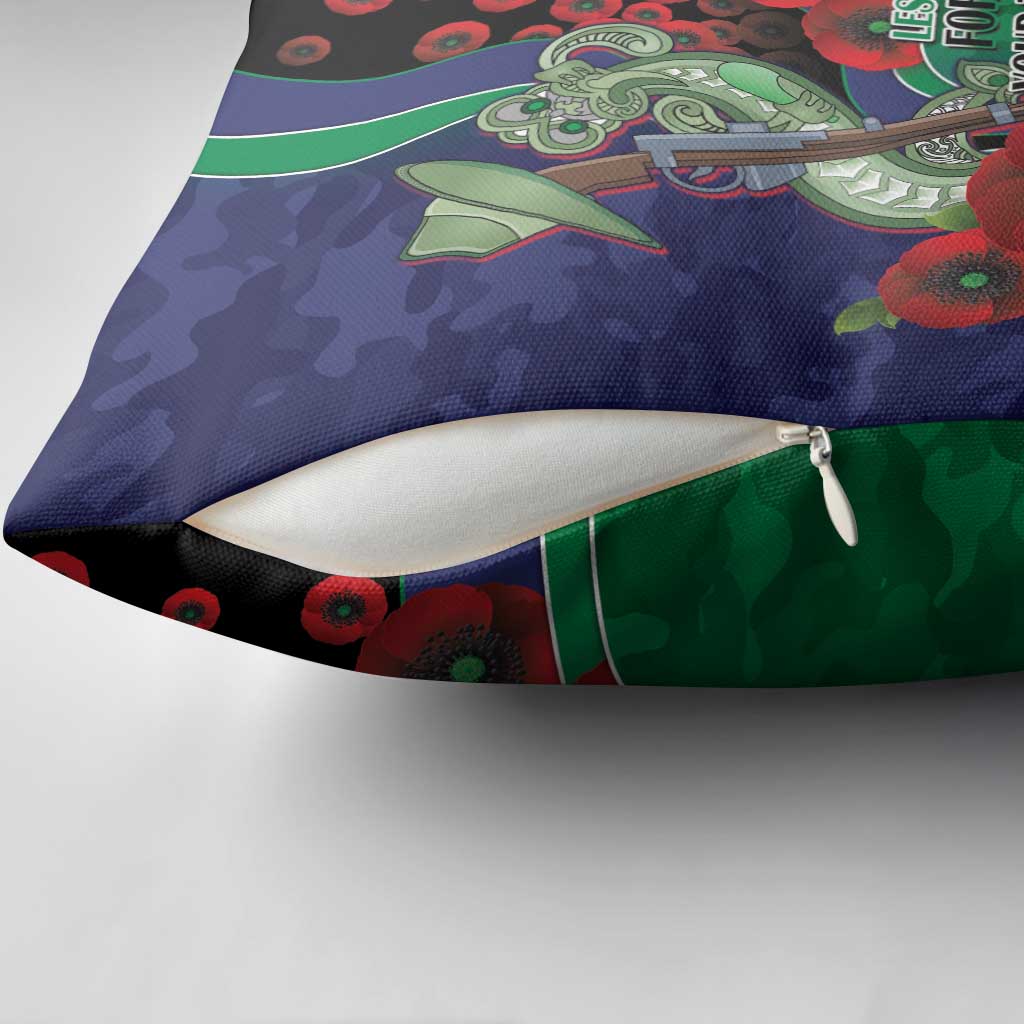 New Zealand Warriors ANZAC Personalised Pillow Cover Lest We Forget Poppy Camo