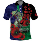 New Zealand Warriors ANZAC Personalised Polo Shirt Lest We Forget Poppy Camo