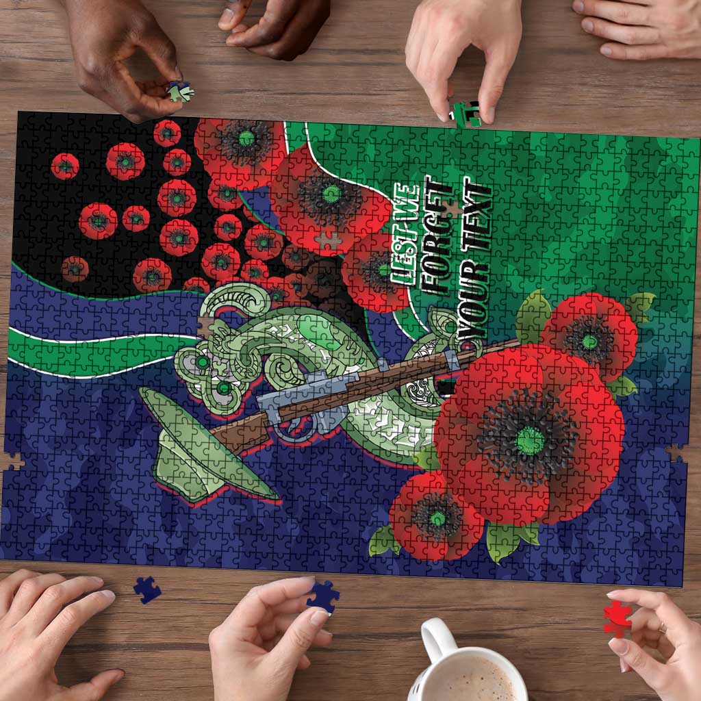 New Zealand Warriors ANZAC Personalised Puzzle Lest We Forget Poppy Camo