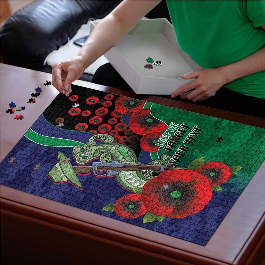 New Zealand Warriors ANZAC Personalised Puzzle Lest We Forget Poppy Camo