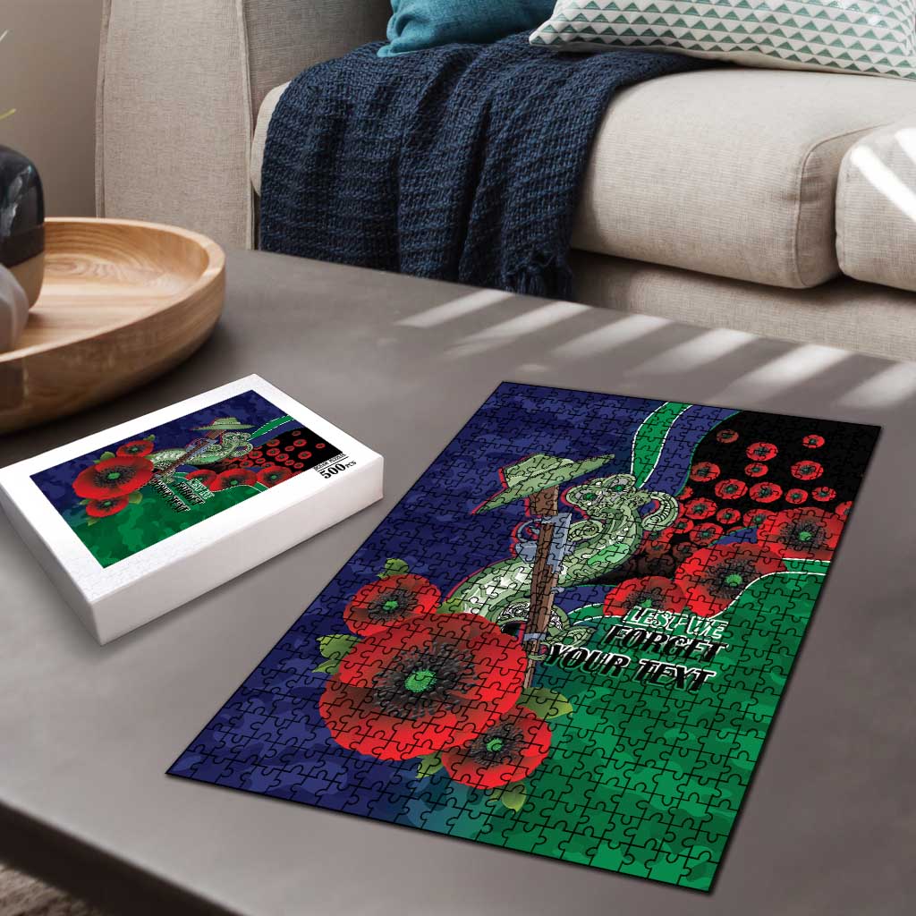 New Zealand Warriors ANZAC Personalised Puzzle Lest We Forget Poppy Camo
