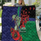 New Zealand Warriors ANZAC Personalised Quilt Lest We Forget Poppy Camo