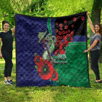 New Zealand Warriors ANZAC Personalised Quilt Lest We Forget Poppy Camo
