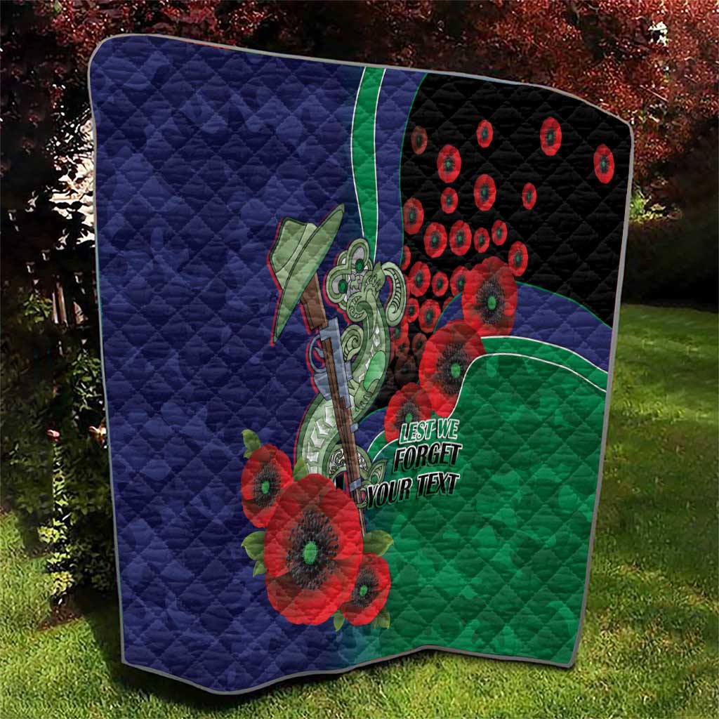 New Zealand Warriors ANZAC Personalised Quilt Lest We Forget Poppy Camo