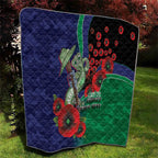 New Zealand Warriors ANZAC Personalised Quilt Lest We Forget Poppy Camo