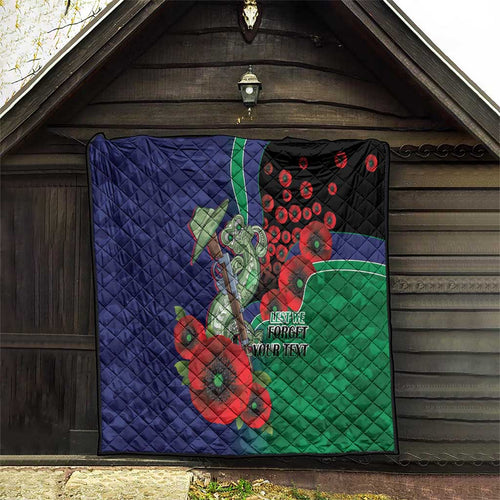 New Zealand Warriors ANZAC Personalised Quilt Lest We Forget Poppy Camo