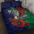New Zealand Warriors ANZAC Personalised Quilt Bed Set Lest We Forget Poppy Camo
