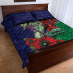 New Zealand Warriors ANZAC Personalised Quilt Bed Set Lest We Forget Poppy Camo