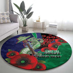 New Zealand Warriors ANZAC Personalised Round Carpet Lest We Forget Poppy Camo