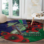 New Zealand Warriors ANZAC Personalised Round Carpet Lest We Forget Poppy Camo