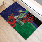 New Zealand Warriors ANZAC Personalised Rubber Doormat Lest We Forget Poppy Camo