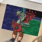 New Zealand Warriors ANZAC Personalised Rubber Doormat Lest We Forget Poppy Camo