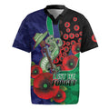 New Zealand Warriors ANZAC Personalised Rugby Jersey Lest We Forget Poppy Camo
