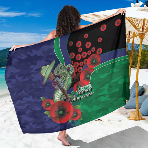 New Zealand Warriors ANZAC Personalised Sarong Lest We Forget Poppy Camo