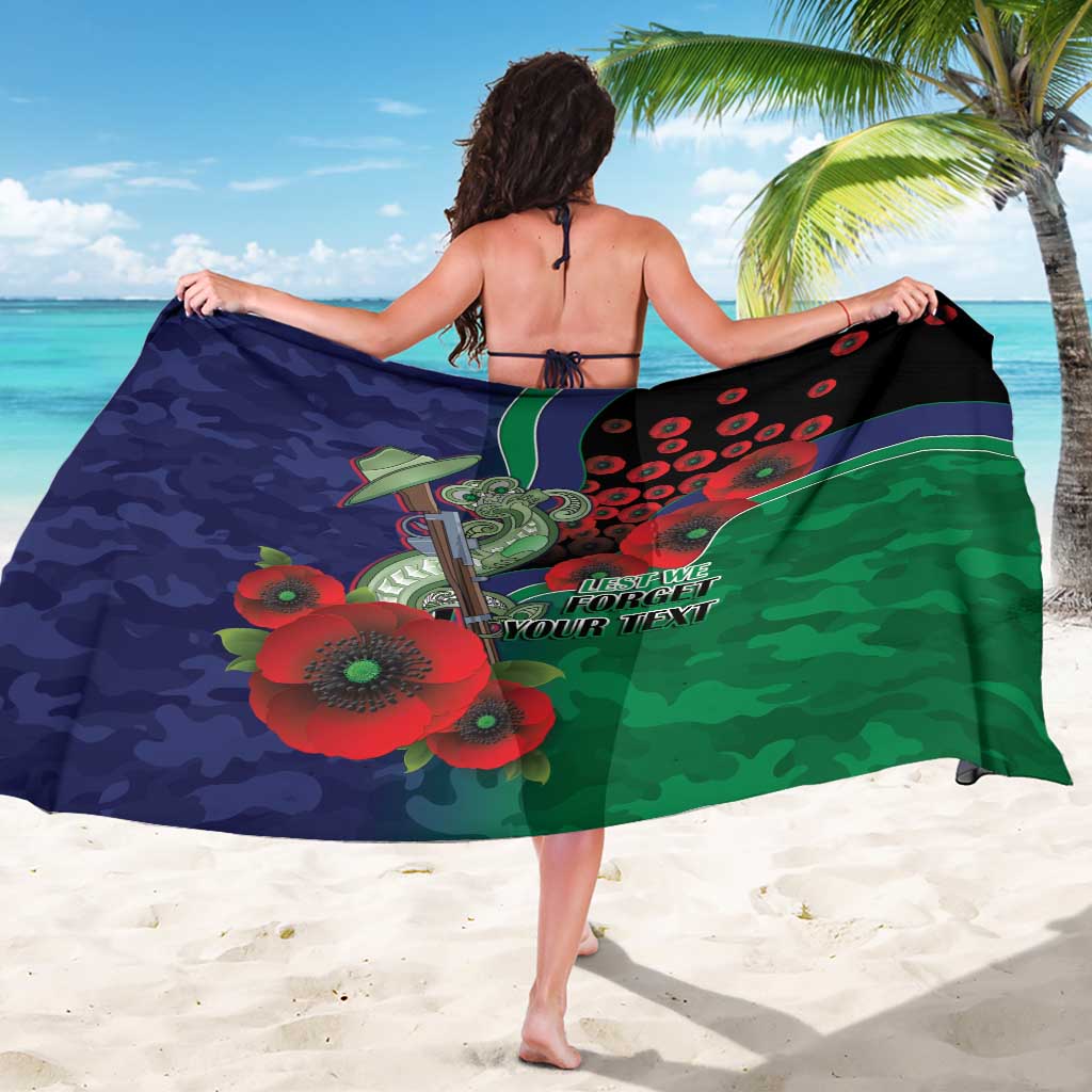 New Zealand Warriors ANZAC Personalised Sarong Lest We Forget Poppy Camo
