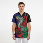 New Zealand Warriors ANZAC Personalised Scrub Top Lest We Forget Poppy Camo