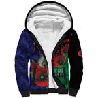 New Zealand Warriors ANZAC Personalised Sherpa Hoodie Lest We Forget Poppy Camo