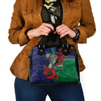 New Zealand Warriors ANZAC Personalised Shoulder Handbag Lest We Forget Poppy Camo