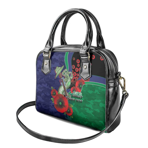 New Zealand Warriors ANZAC Personalised Shoulder Handbag Lest We Forget Poppy Camo