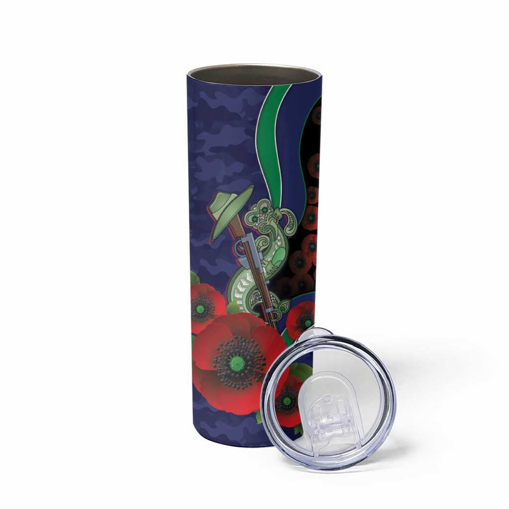 New Zealand Warriors ANZAC Personalised Skinny Tumbler Lest We Forget Poppy Camo