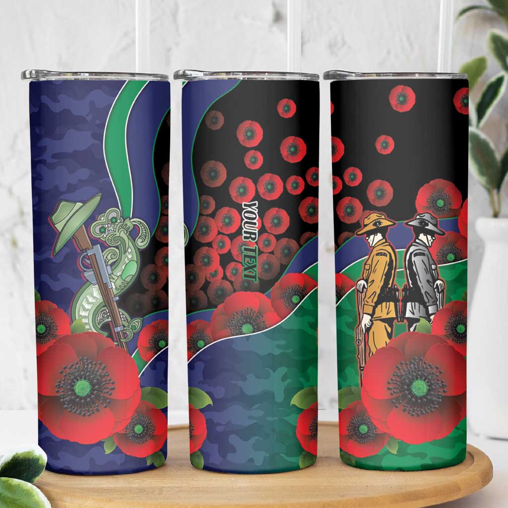 New Zealand Warriors ANZAC Personalised Skinny Tumbler Lest We Forget Poppy Camo