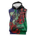 New Zealand Warriors ANZAC Personalised Sleeveless Hoodie Lest We Forget Poppy Camo