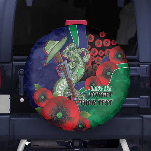 New Zealand Warriors ANZAC Personalised Spare Tire Cover Lest We Forget Poppy Camo