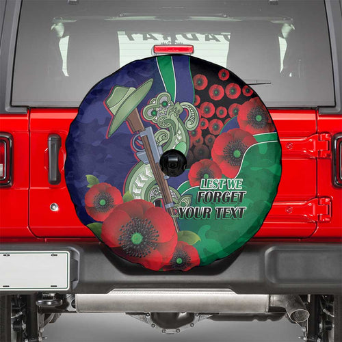 New Zealand Warriors ANZAC Personalised Spare Tire Cover Lest We Forget Poppy Camo