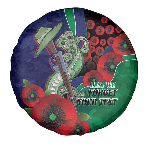 New Zealand Warriors ANZAC Personalised Spare Tire Cover Lest We Forget Poppy Camo