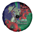 New Zealand Warriors ANZAC Personalised Spare Tire Cover Lest We Forget Poppy Camo