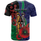 New Zealand Warriors ANZAC Personalised T Shirt Lest We Forget Poppy Camo