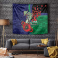 New Zealand Warriors ANZAC Personalised Tapestry Lest We Forget Poppy Camo